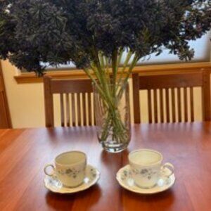 Johann Haviland BLUE GARLAND Tea Cups & Saucers ~Set of 2 NEW VTG Germany